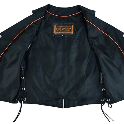 Ladies' Braided Genuine Leather Motorcycle Vest