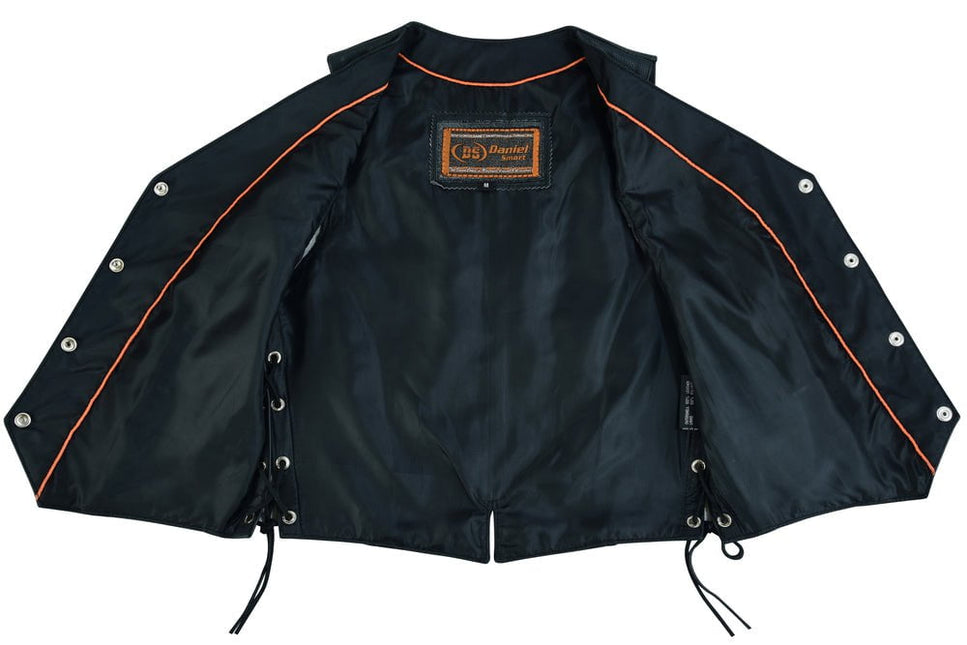 Ladies' Braided Genuine Leather Motorcycle Vest