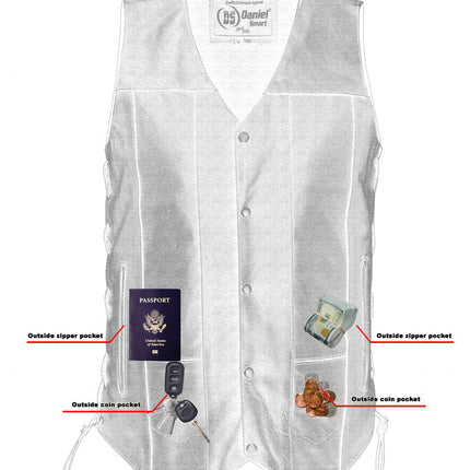 DS Men's Ten Pocket Utility Black Vest - TALL