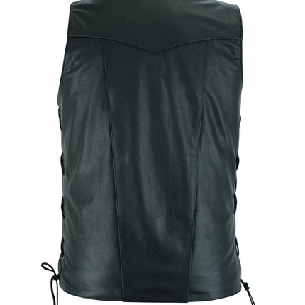 DS Men's Ten Pocket Utility Black Vest - TALL