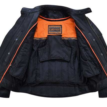 Men's Premium Vented Motorcycle Jacket – Side Laces