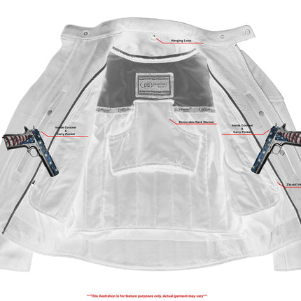 Men's Premium Vented Motorcycle Jacket – Side Laces