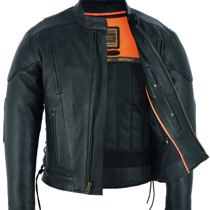 Men's Premium Vented Motorcycle Jacket – Side Laces