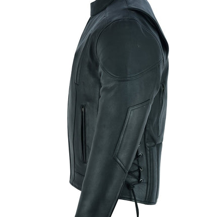 Men's Premium Vented Motorcycle Jacket – Side Laces