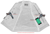 DM Men's Leather-Denim Combo Motorcycle Vest w/ Scoop Collar