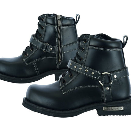 Women's Boots with Side Zipper and Single Strap