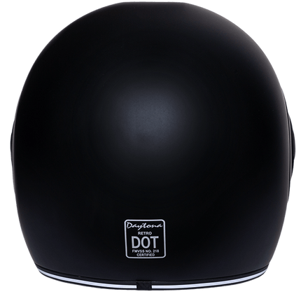 DOT Daytona Retro Full Face Motorcycle Helmet: Vintage Style for Men, Women, & Youth - Dull Black W/ Dull Black Accents