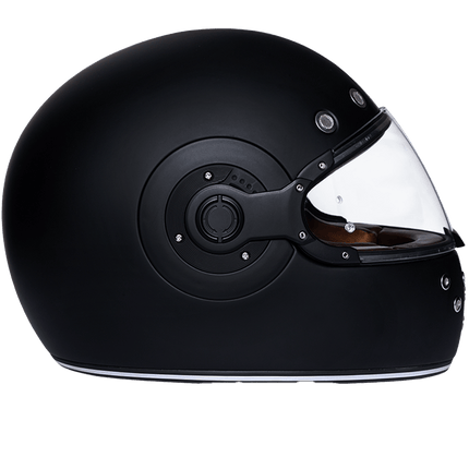 DOT Daytona Retro Full Face Motorcycle Helmet: Vintage Style for Men, Women, & Youth - Dull Black W/ Dull Black Accents