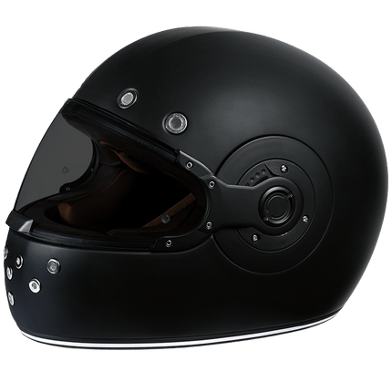 DOT Daytona Retro Full Face Motorcycle Helmet: Vintage Style for Men, Women, & Youth - Dull Black W/ Dull Black Accents