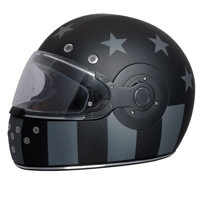 DOT Daytona Retro Full Face Motorcycle Helmet: Vintage Style for Men, Women, & Youth - W/ Captain America Stealth