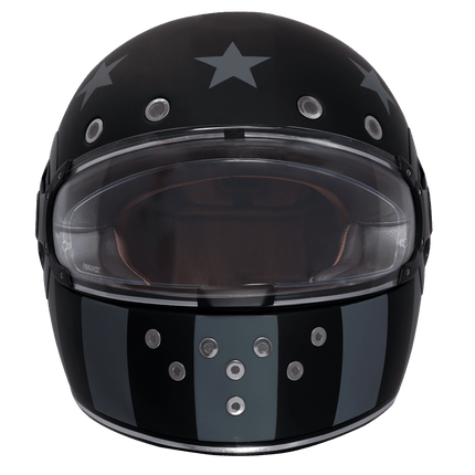 DOT Daytona Retro Full Face Motorcycle Helmet: Vintage Style for Men, Women, & Youth - W/ Captain America Stealth