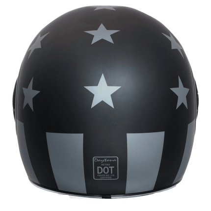 DOT Daytona Retro Full Face Motorcycle Helmet: Vintage Style for Men, Women, & Youth - W/ Captain America Stealth