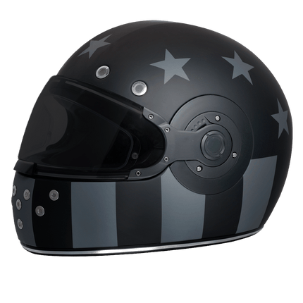 DOT Daytona Retro Full Face Motorcycle Helmet: Vintage Style for Men, Women, & Youth - W/ Captain America Stealth
