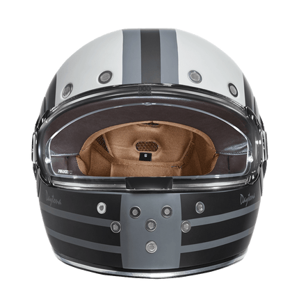 DOT Daytona Retro Full Face Motorcycle Helmet: Vintage Style for Men, Women, & Youth - W/ Racer