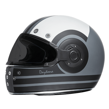 DOT Daytona Retro Full Face Motorcycle Helmet: Vintage Style for Men, Women, & Youth - W/ Racer