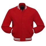 Red Wool Letterman Varsity Jacket