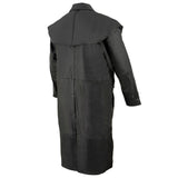 Black Leather Trench Coat Mens Cowhide Duster With Removable Liner