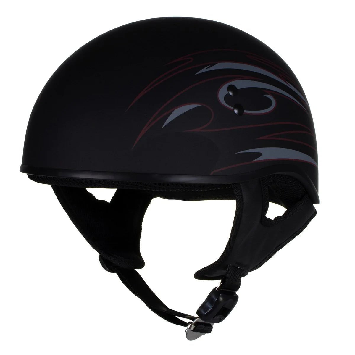 dot motorcycle cap helmet Hot Leathers Tribal Black Motorcycle Skull Cap Half Helmet DOT Approved HLT68