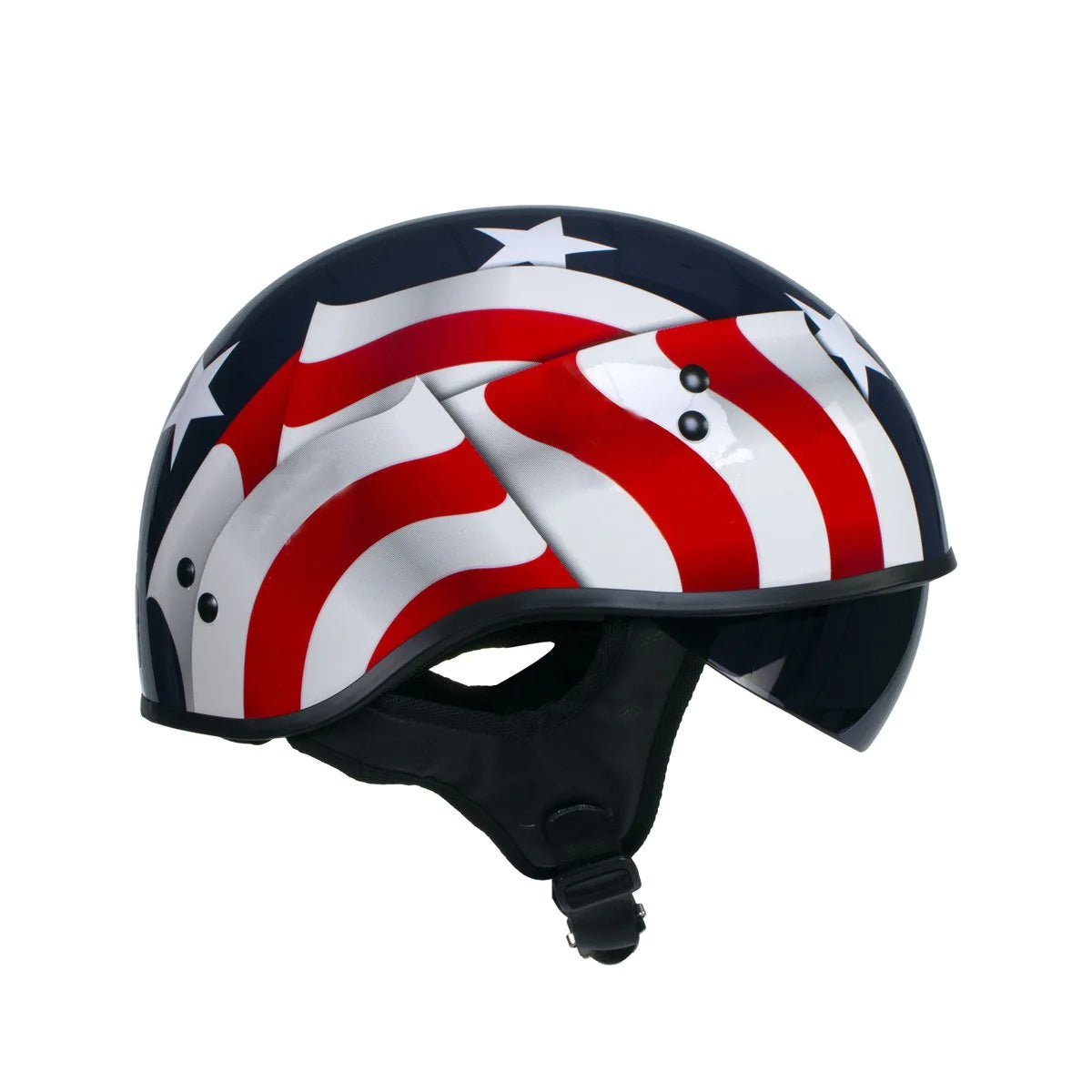 flag motorcycle helmet Blue Flag DOT Motorcycle Half Helmet w/ Drop Down Visor – MARA Leather