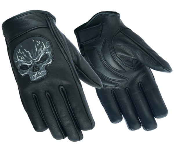 Reflective Skull Short Gloves