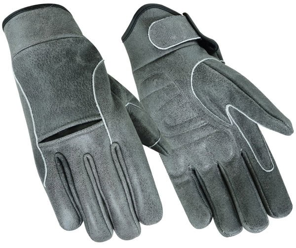 Premium Leather Grey Cruiser Gloves