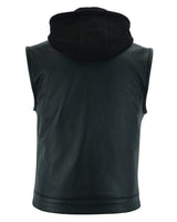 Men's Premium Naked Cowhide Removable Hooded Vest w/ Concealed Carry