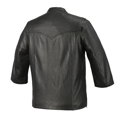 FM Men's Black Leather Motorcycle Shirt