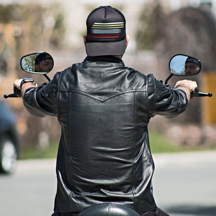 FM Men's Black Leather Motorcycle Shirt