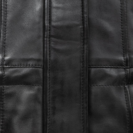FM Women's Black Faux Fur Hooded Leather Coat