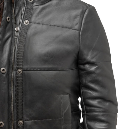 FM Black Quilted Leather Jacket Women
