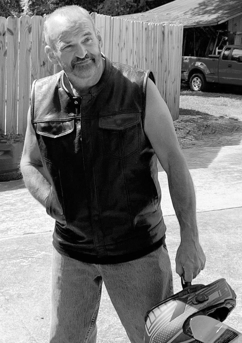SOA Vest Men's Real Leather Anarchy Motorcycle Biker Club Concealed Carry Outlaw