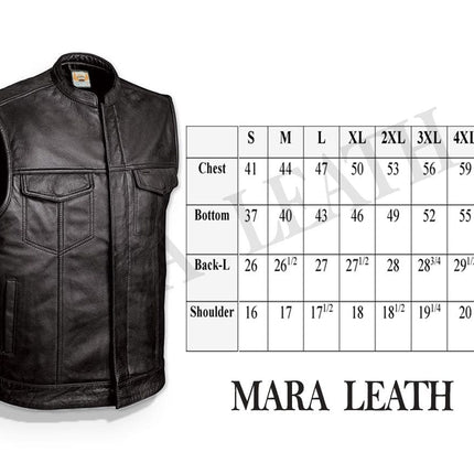 SOA Vest Men's Real Leather Anarchy Motorcycle Biker Club Concealed Carry Outlaw