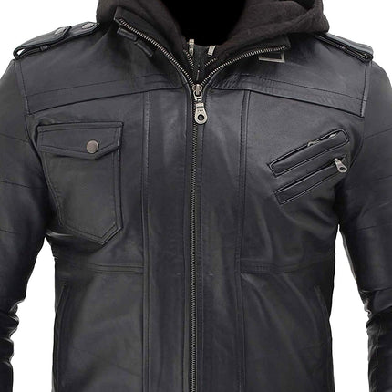 Men's Fashion Real leather jacket- Genuine Lambskin leather jacket Biker Style - MARA Leather