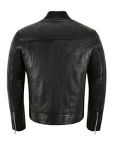 Men Bomber Leather Jacket Black Casual Tops Real Leather Jacket