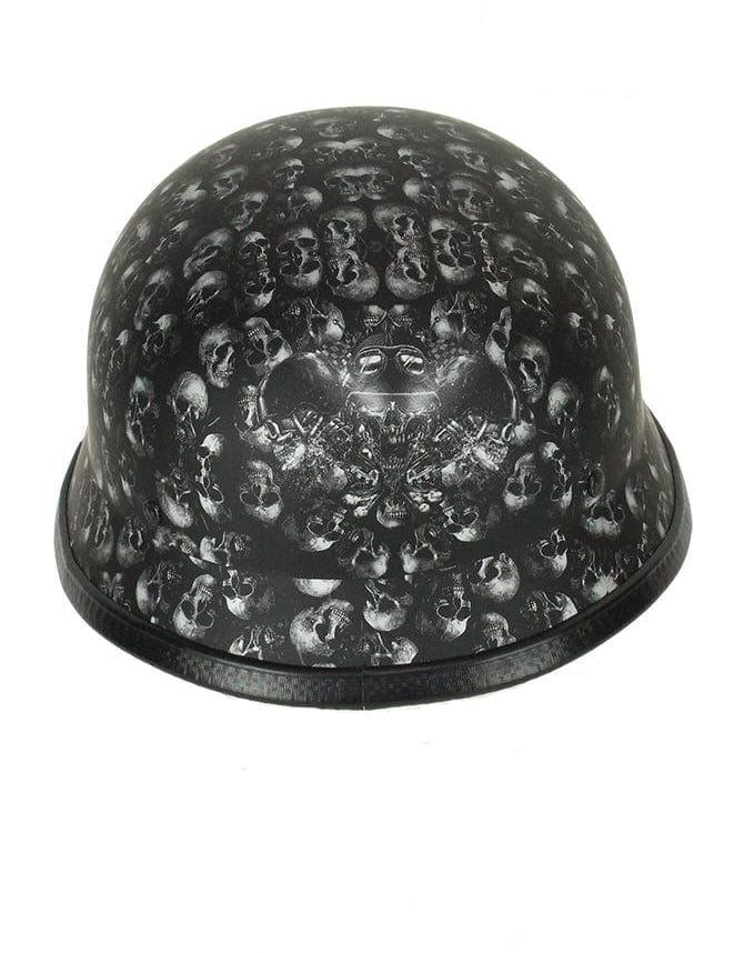 Skull Graveyard Costume Novelty German Helmet Prop - Black - MARA Leather
