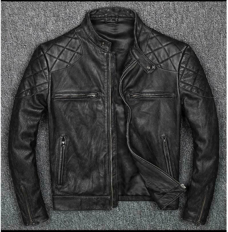 Mens Genuine Leather Motorbike fashion jacket
