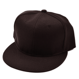 Monotone Flat Bill Snapback Adjustable Cotton Twill Caps - MARA Leather