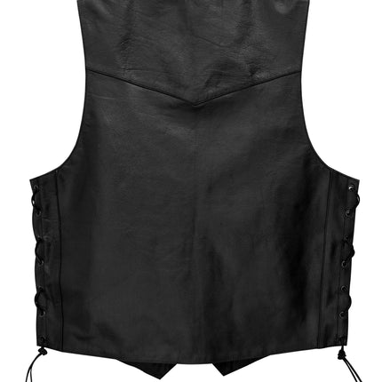 Men's Western Cut Classic Motorcycle Leather Adjustable Vest