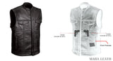 SOA Vest Men's Real Leather Anarchy Motorcycle Biker Club Concealed Carry Outlaw