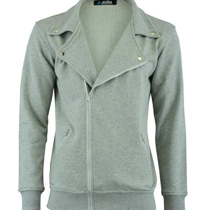 Men's Basic Soft Zip Up Terry Long Sleeve Pocket Jacket