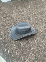 Brown Leather Raff Buff Cowboy Rodeo Style Hat