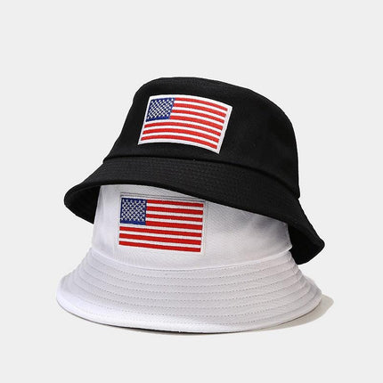 American Flag Patch USA Embroidered Soft Cotton Bucket Hat For Summers - MARA Leather