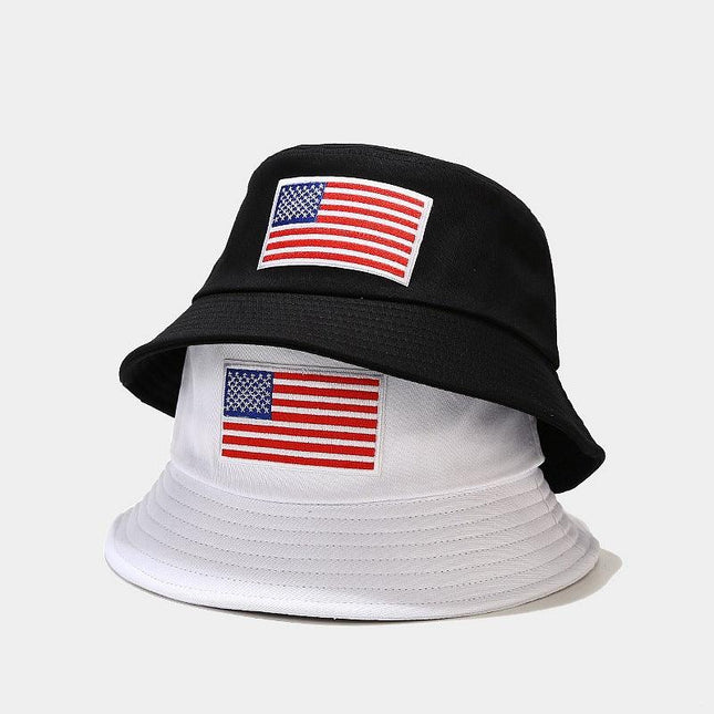 American Flag Patch USA Embroidered Soft Cotton Bucket Hat For Summers - MARA Leather