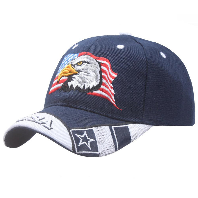 USA Flag Hat Eagle Embroidery Patriotic American Baseball Cap - MARA Leather