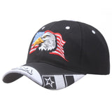 USA Flag Hat Eagle Embroidery Patriotic American Baseball Cap - MARA Leather