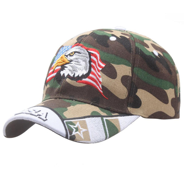 USA Flag Hat Eagle Embroidery Patriotic American Baseball Cap - MARA Leather