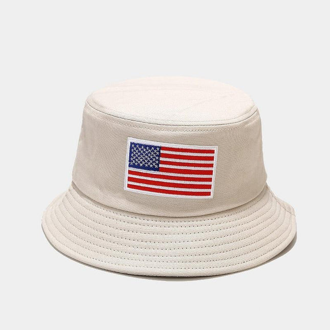 American Flag Patch USA Embroidered Soft Cotton Bucket Hat For Summers - MARA Leather