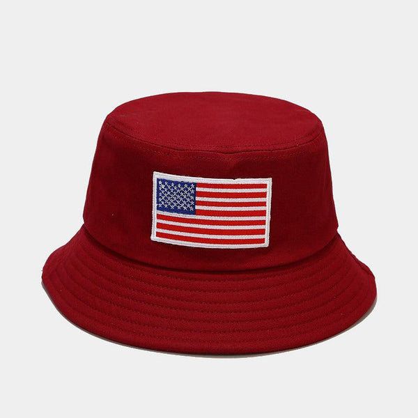 American Flag Patch USA Embroidered Soft Cotton Bucket Hat For Summers - MARA Leather