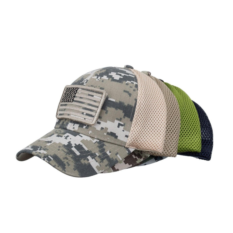 USA Flag Patch Hat Velcro Tactical Camouflage Baseball Cap - MARA Leather