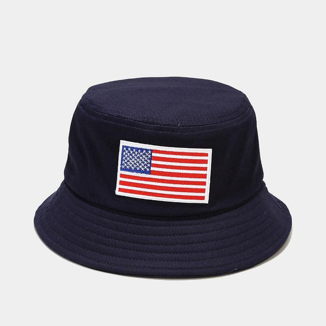 American Flag Patch USA Embroidered Soft Cotton Bucket Hat For Summers - MARA Leather